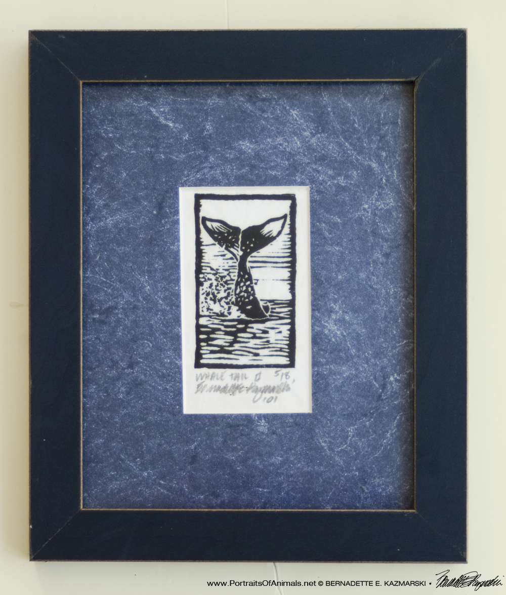 framed linoleum block print