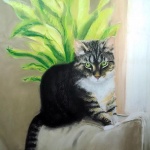 pastel portrait of cat