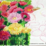 Greenhouse Gerberas, oil pastel, 11 x 15 © Bernadette E. Kazmarski