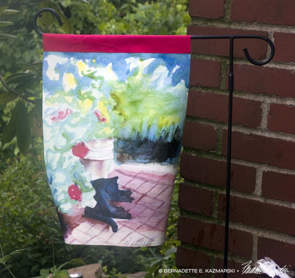 cat garden flag
