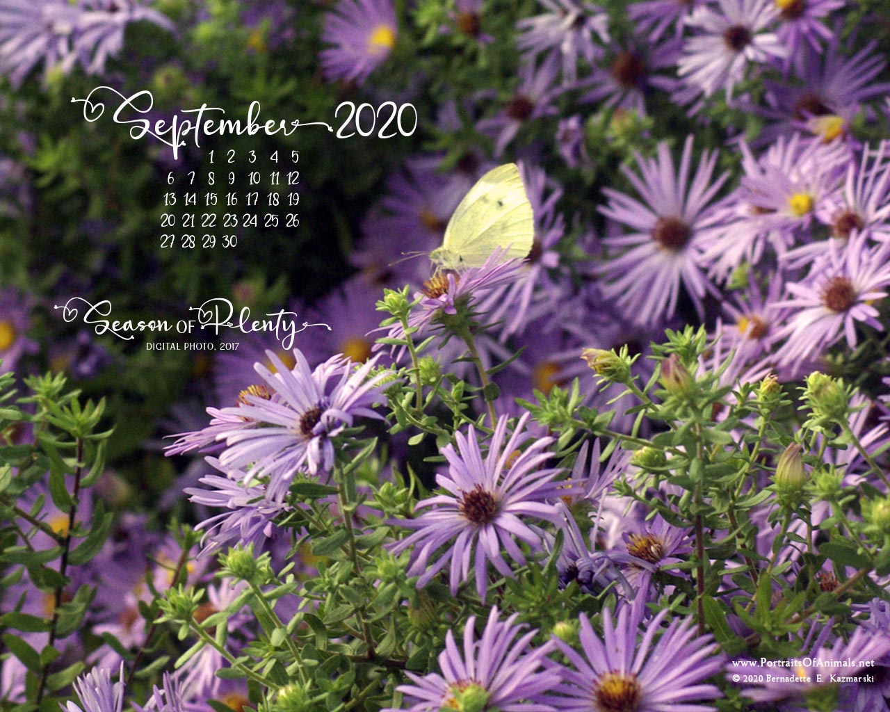 Desktop calendar, 1280 x 1024 for square and laptop monitors.