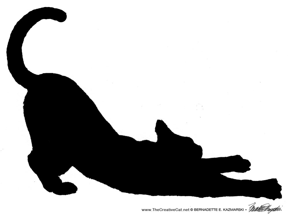 silhouette of cat scratching