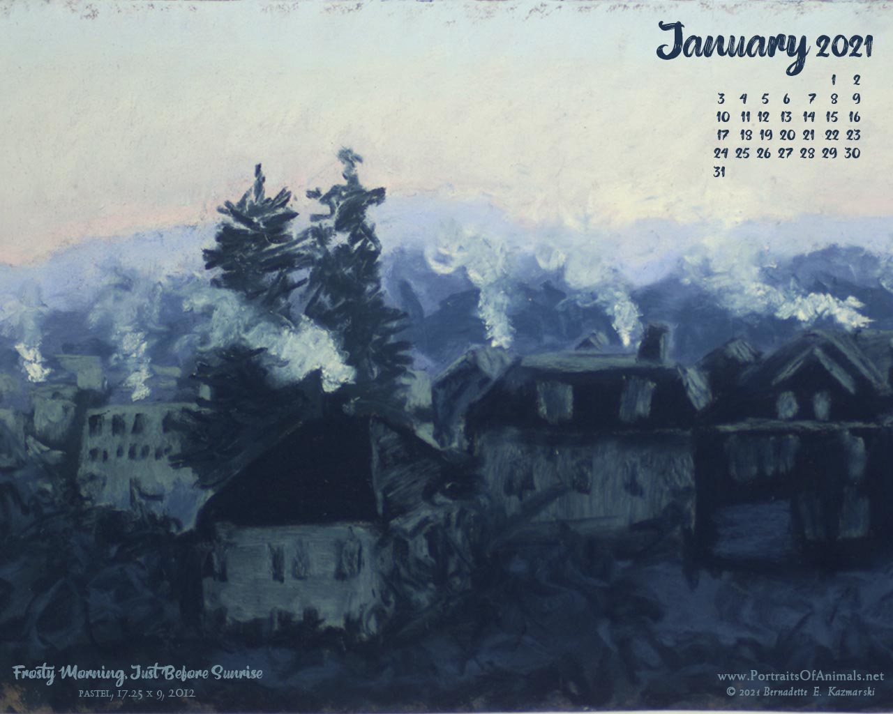 Desktop calendar, 1280 x 1024 for square and laptop monitors.