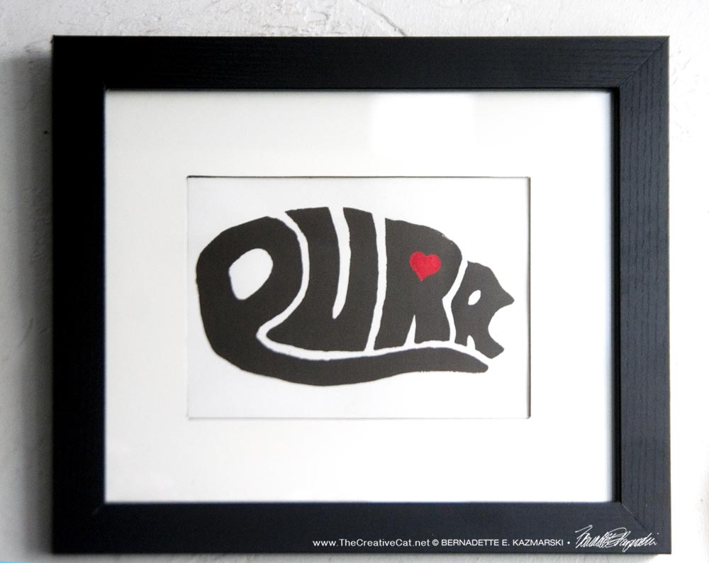 framed print of cat art