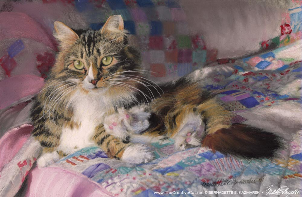 "Bath, Interrupted", pastel, 13" x 10" © Bernadette E. Kazmarski
