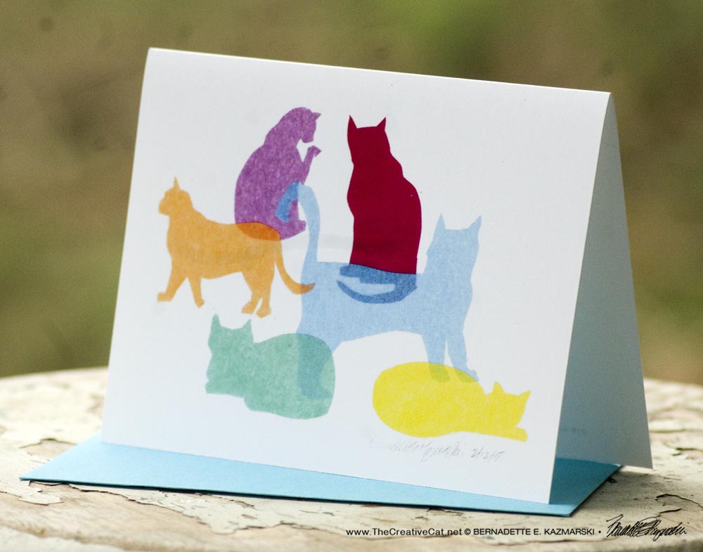 Colorful Kitties note cards.