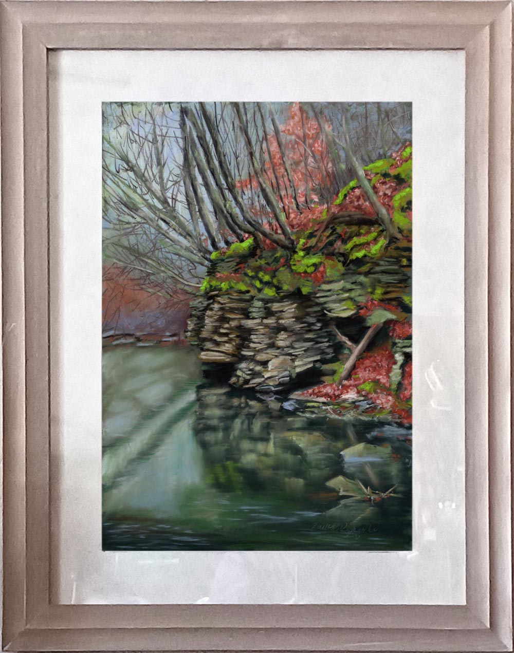 Emerging Spring, framed.