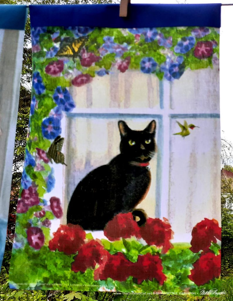 cat garden flag