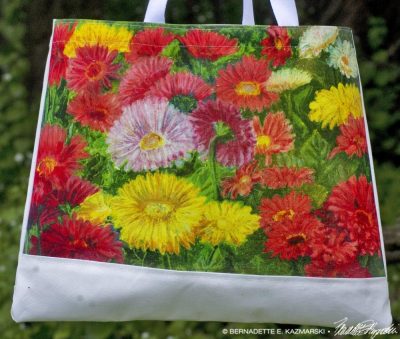 Greenhouse Gerberas tote bag detail