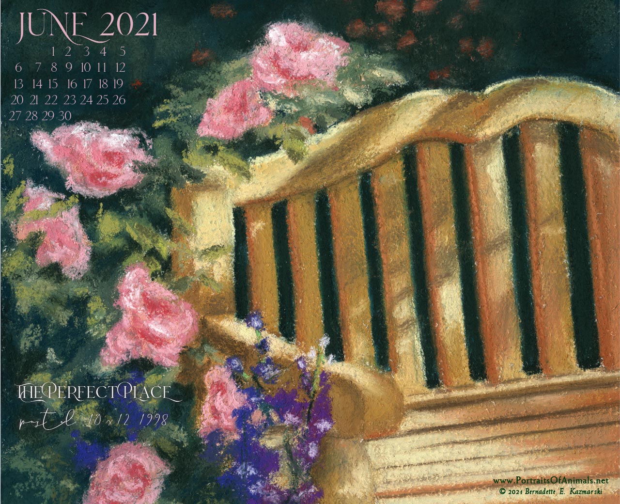 Desktop calendar, 1280 x 1024 for square and laptop monitors.