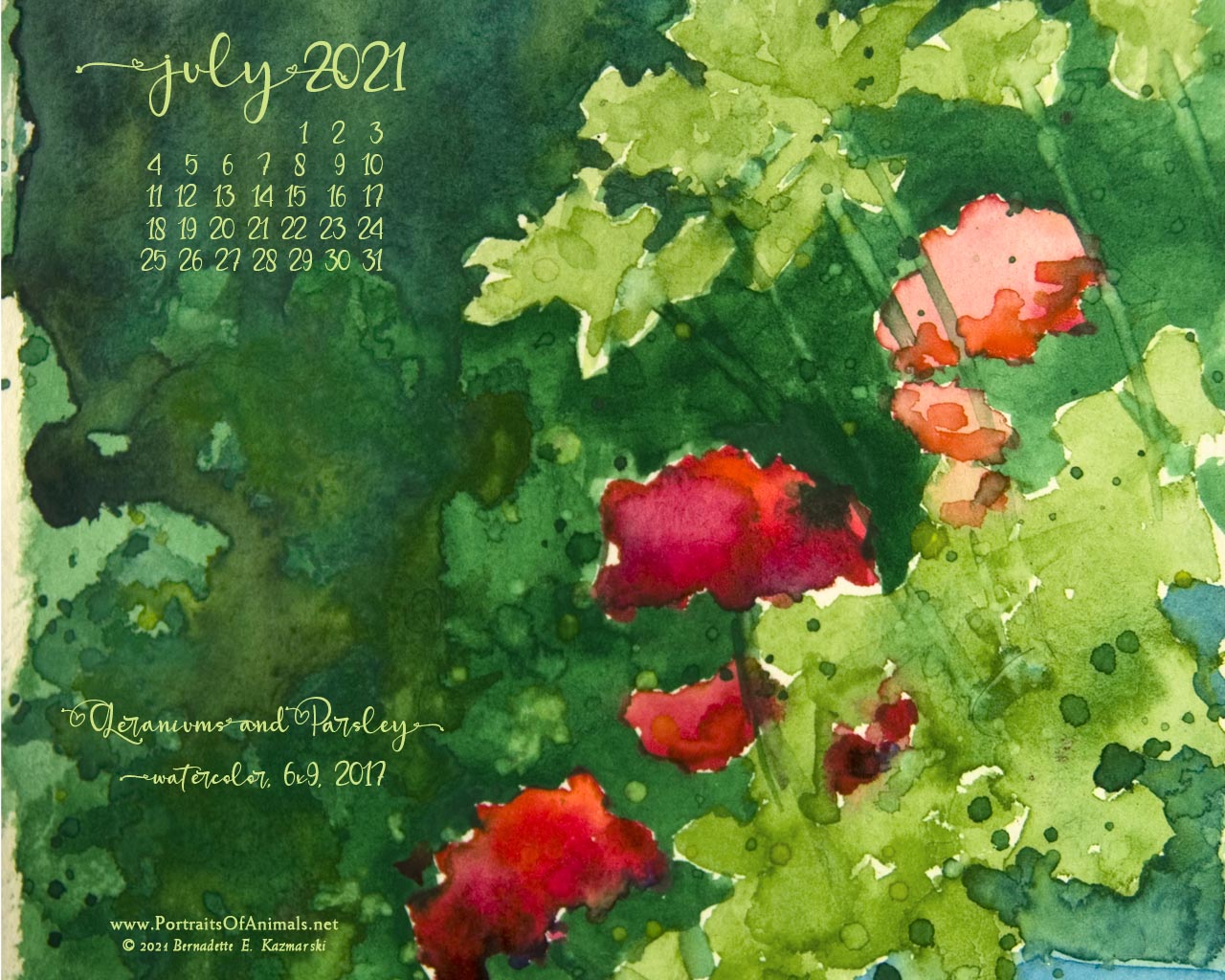 Desktop calendar, 1280 x 1024 for square and laptop monitors.