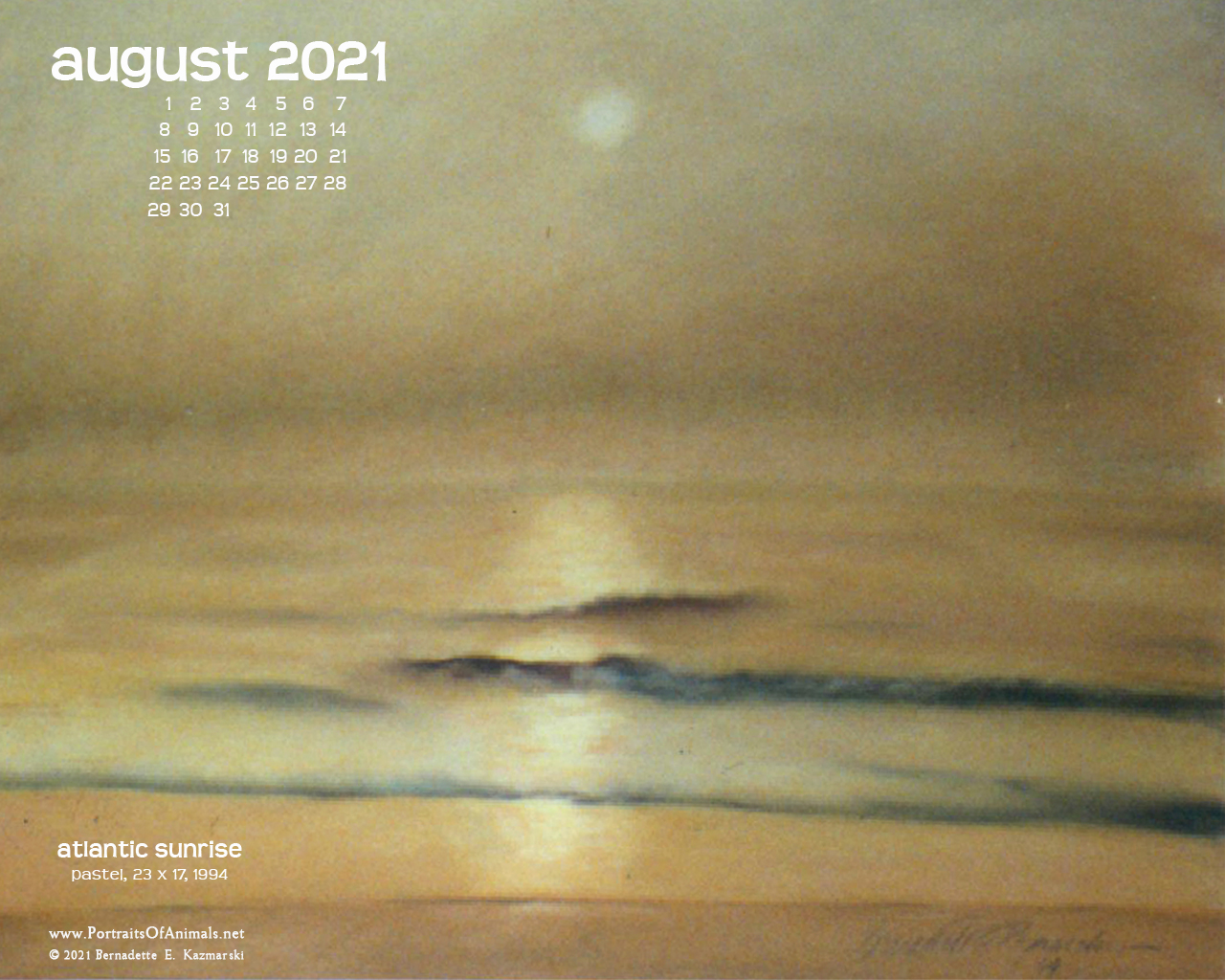 Desktop calendar, 1280 x 1024 for square and laptop monitors.