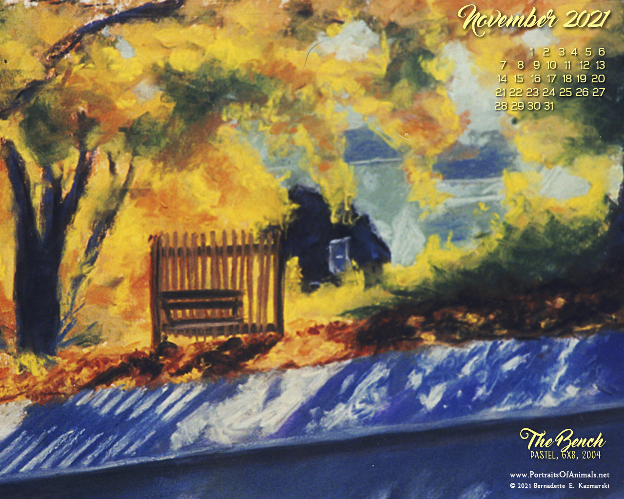 Desktop calendar, 1280 x 1024 for square and laptop monitors.