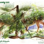 Desktop calendar, 1280 x 1024 for square and laptop monitors.