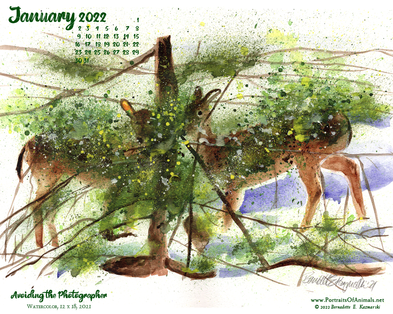 Desktop calendar, 1280 x 1024 for square and laptop monitors.
