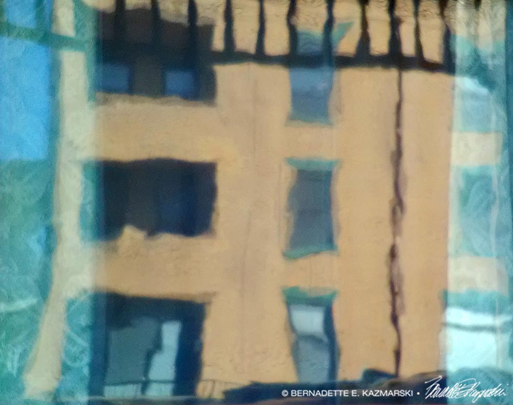 distorted window reflection