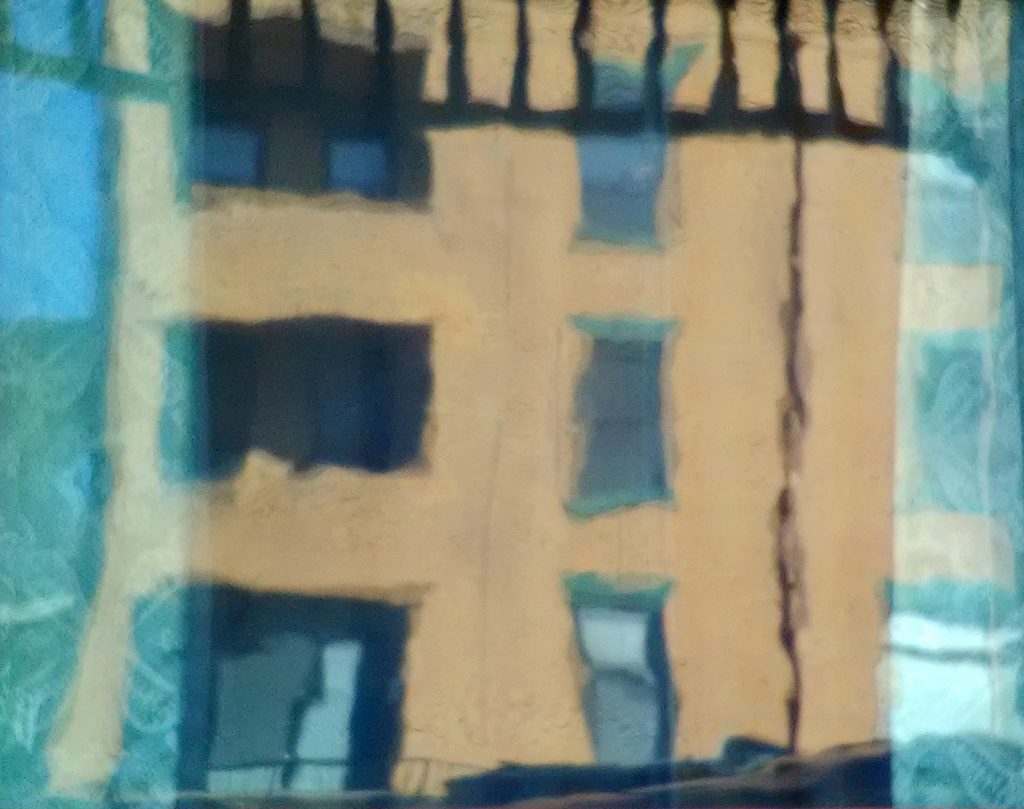reflection in wavy glass