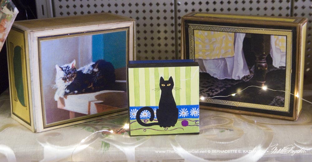 cat keepsake boxes made from cigar boxes