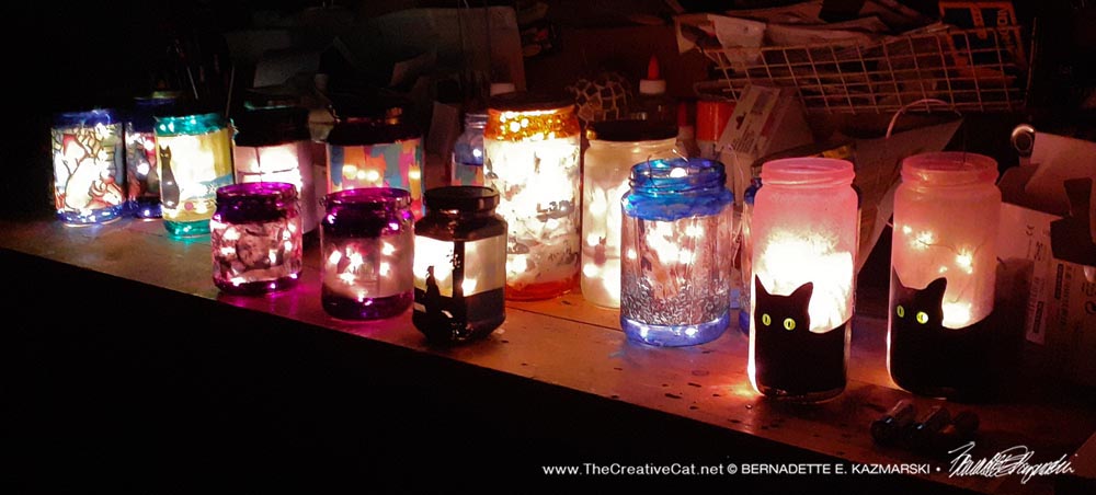Feline votive lamps