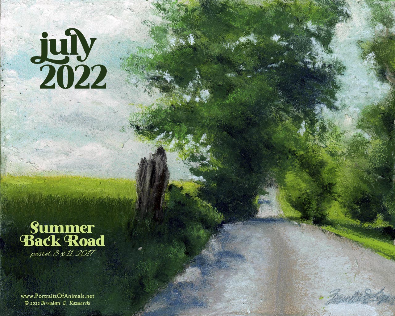 Desktop calendar, 1280 x 1024 for square and laptop monitors.