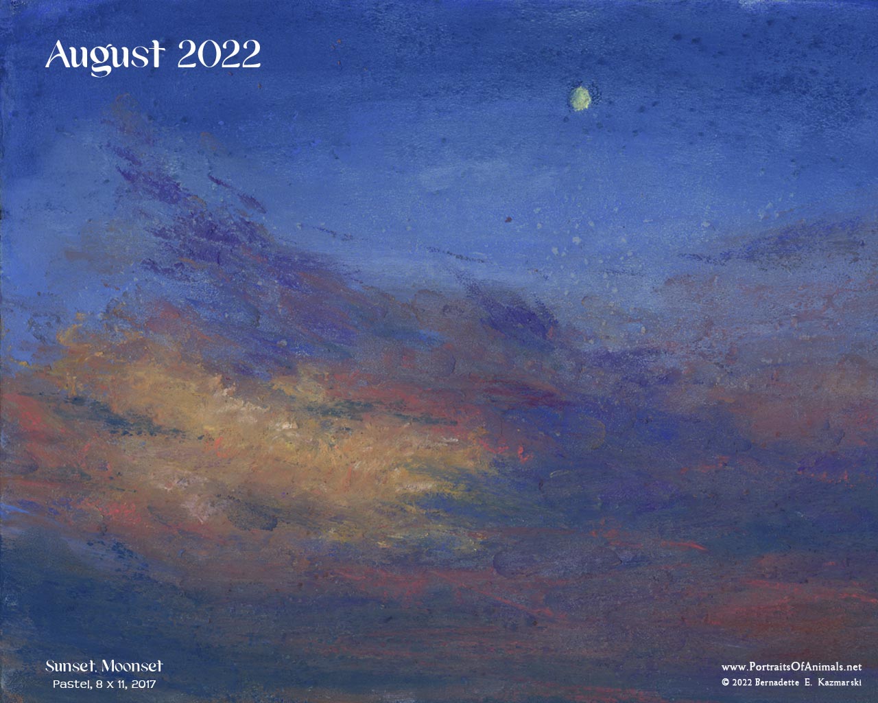 Desktop calendar, 1280 x 1024 for square and laptop monitors.