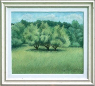 The Apple Trees on a Windy Day framed