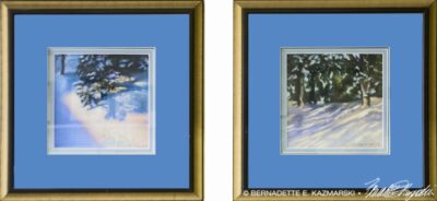 Morning Snow 1 and 2 framed.
