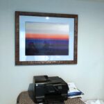 Winter Sunset Abstract framed and on the wall.