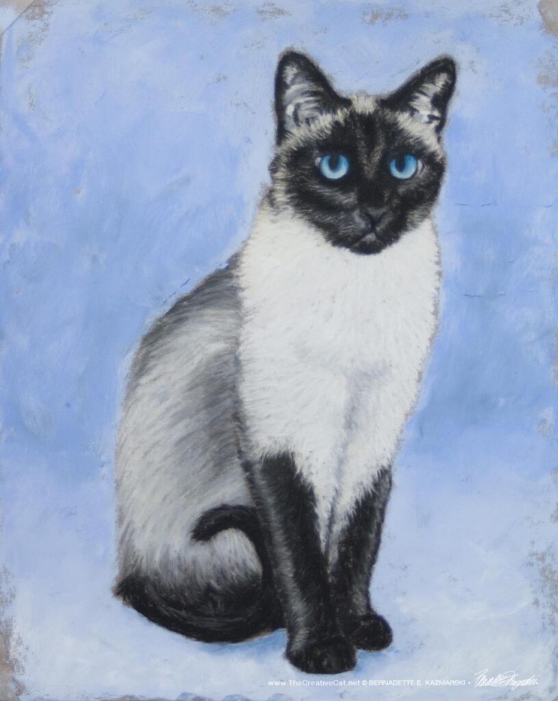 painting of Siamese cat