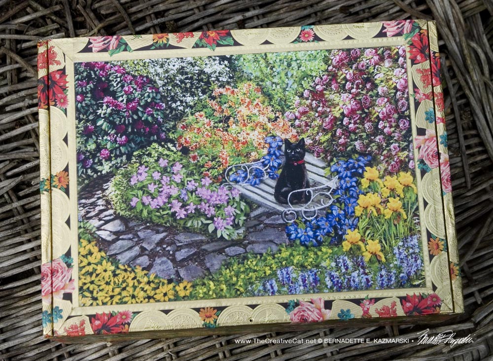 Mimi in the Formal Garden keepsake top