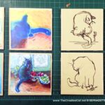 tiles with cat artwork