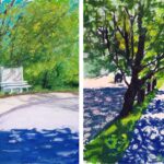 two spring pastel paintings