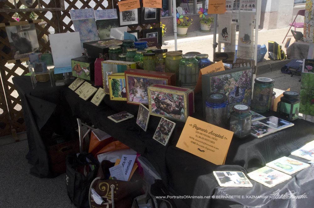 Display table left, Carnegie Farmers Market.