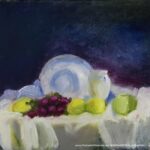 An oil painting class still life, 14 x 18.
