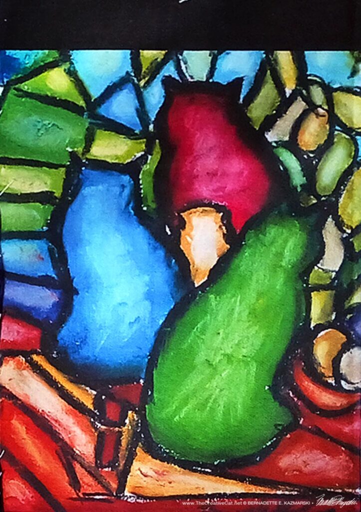 Garden Flag, Stained Glass Cats