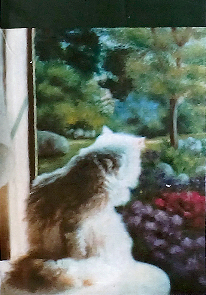 Garden Flag, Sally Looks Out at Spring