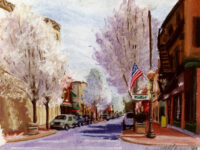 A Favorite Spring Scene, Pear Trees on Main Street