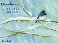 December Nature Desktop Calendar: Snowbird